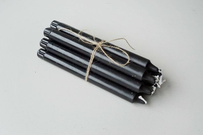 Hovedbilde Ren stearinlys 24 cm, 8 pk, Sort