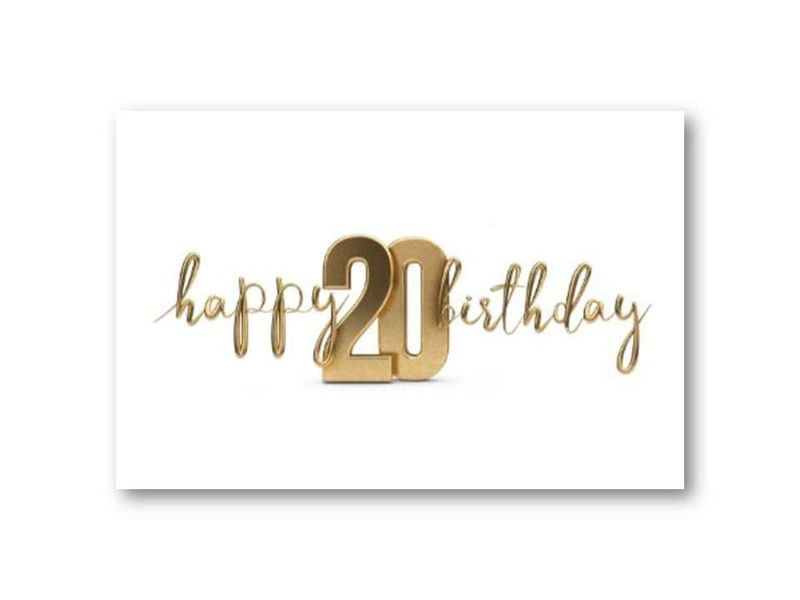 Happy birthday, 20 år | 10x15 cm