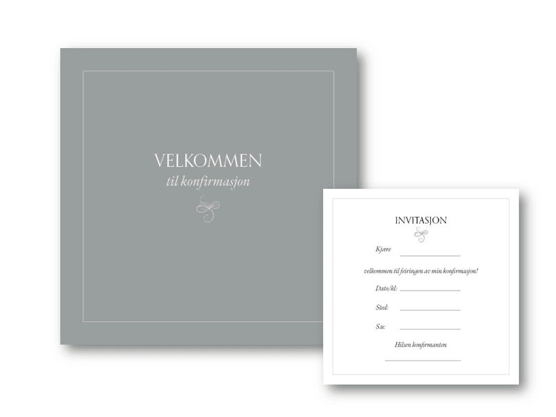 Invitasjon | Velkommen til konfirmasjon | 13x13 cm