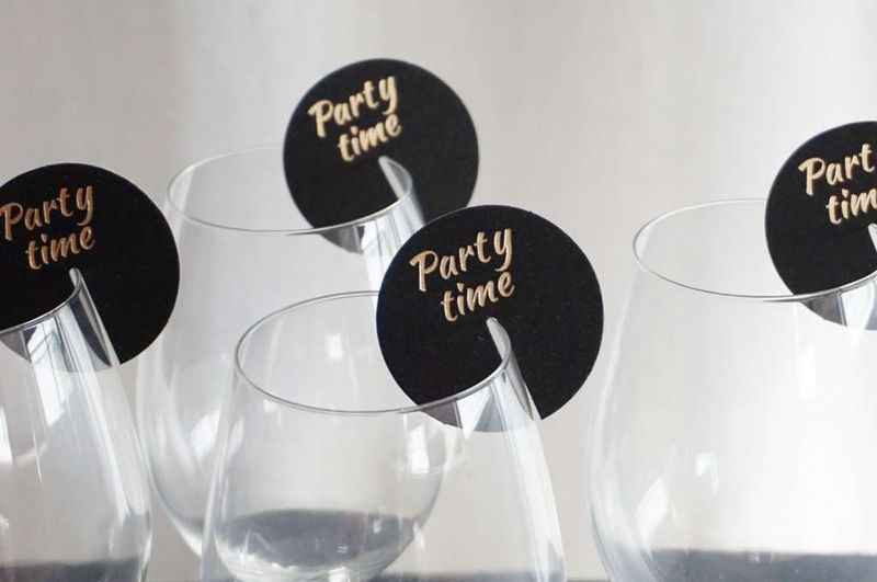 Dekor til vinglass, Partytime, 8 stk