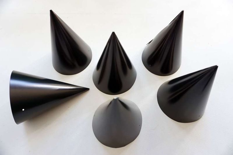 Partyhatt, papp, 6 stk, sort