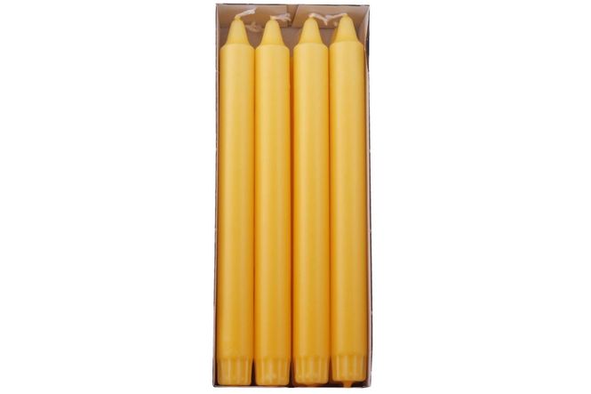 Hovedbilde Ren stearinlys 24 cm, 8 pk, Gul