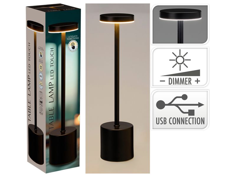 Bordlampe 8x34 cm sort