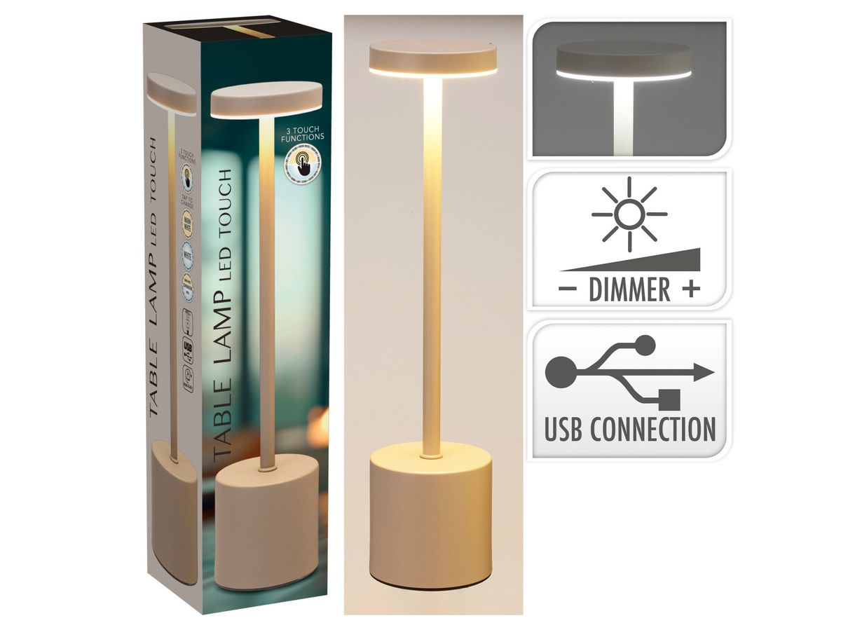 Bordlampe 8x34 cm krem