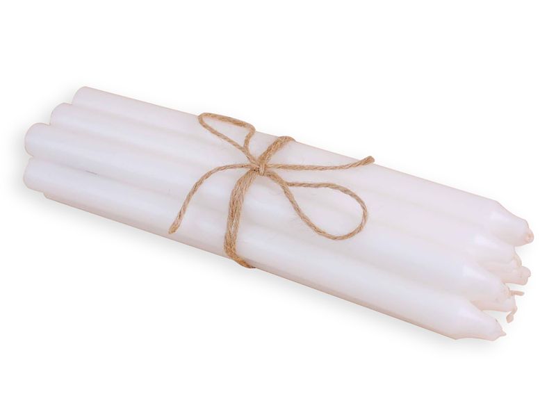 Rustikk stearinlys, 30 cm, Hvit