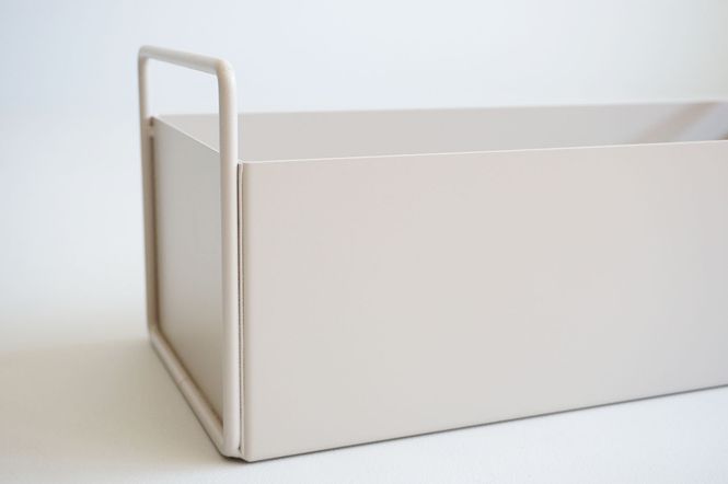 Hovedbilde Metallkasse, beige, 46x18 cm